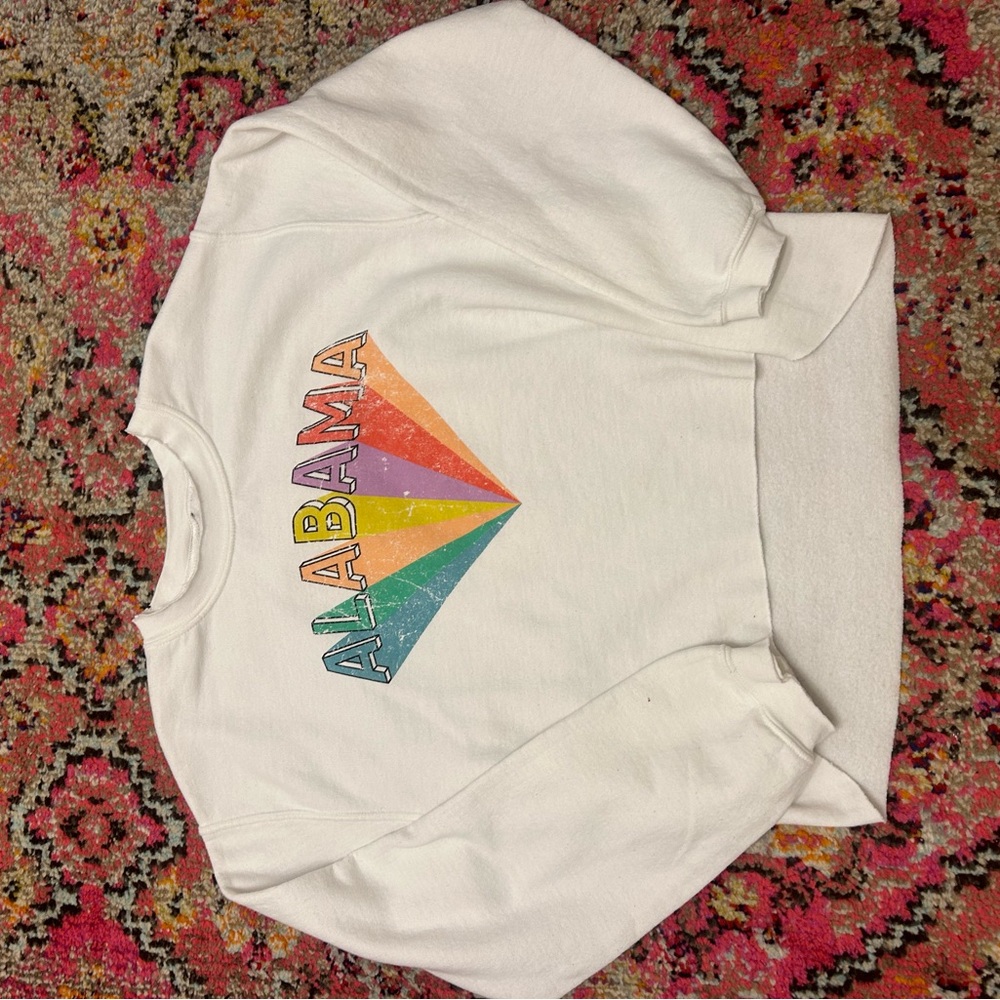 White Alabama Rainbow Sweatshirt